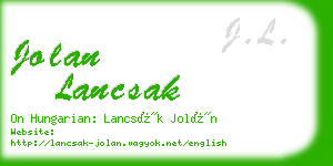 jolan lancsak business card